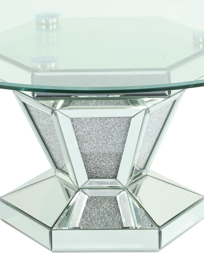 Diva Modern Style Glass Coffee Table with Silver fiinish