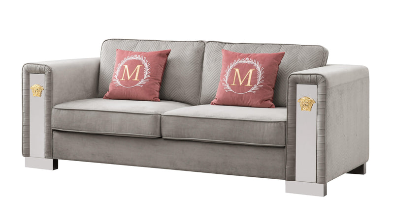 William Modern Style Gray Sofa with Metal legs