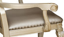 Miranda Transitional Style Dining Arm Chair in Gold finish Wood - My Sweet Home Furniture (Queens, NY)