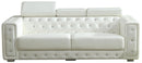 Charlise Modern Style White Sofa in Faux Leather