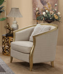Cora Modern Style Beige Chair in Gold finish - My Sweet Home Furniture (Queens, NY)