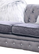 Sahara Modern Style Gray Loveseat with Acrylic legs