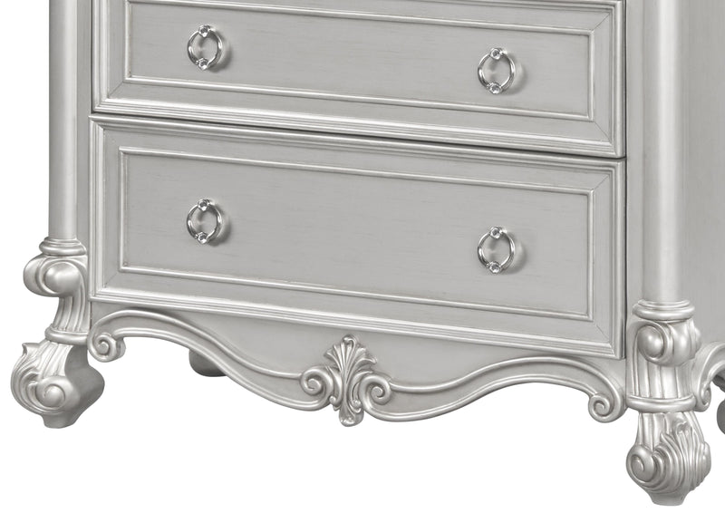 Adriana Transitional Style Chest in Silver finish Wood