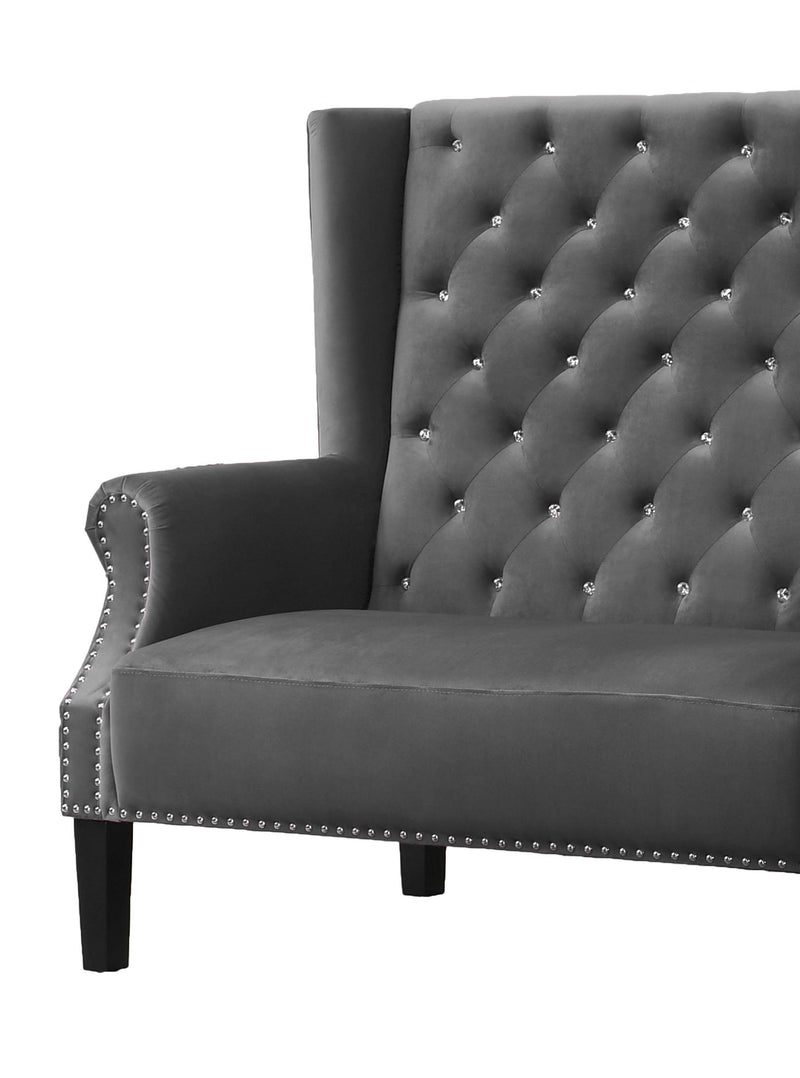 Lexi Transitional Style Silver Accent Chair