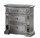 Pamela Transitional Style Nightstand in Silver finish Wood