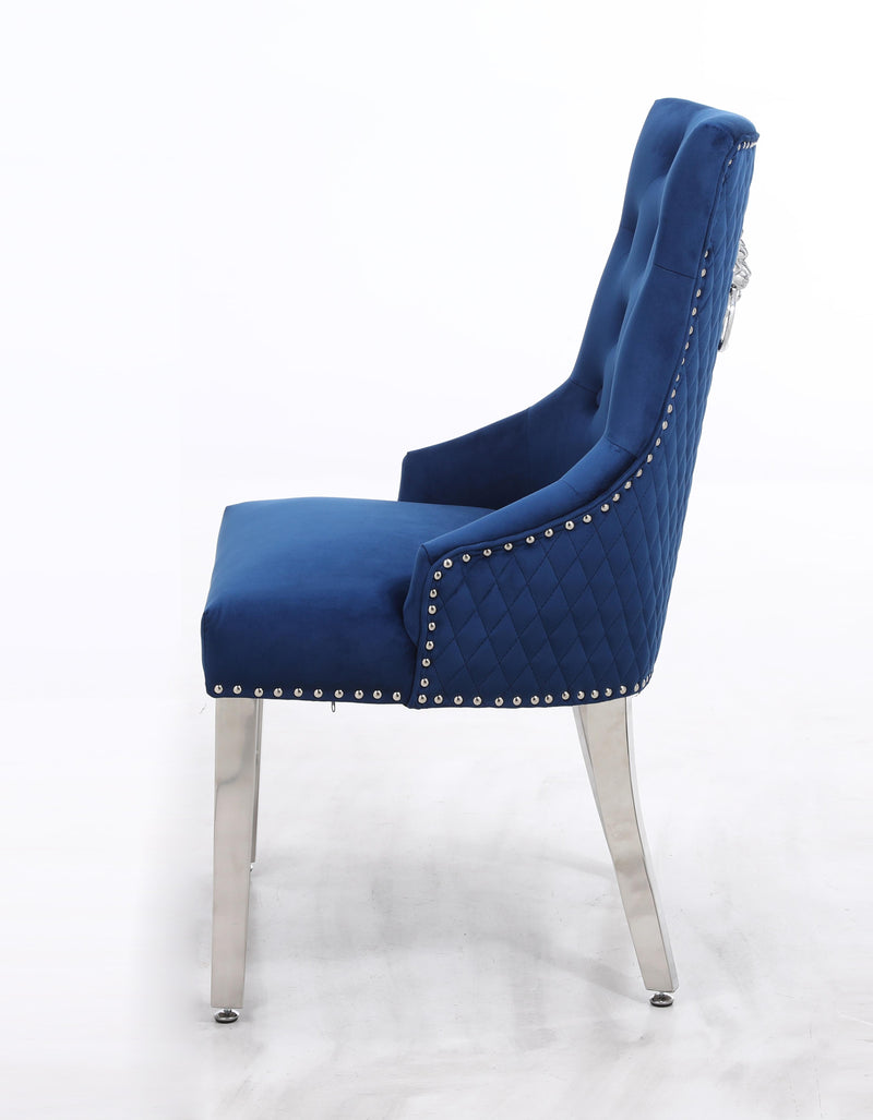 Leo Transitional Style Blue Accent Chair