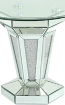 Diva Modern Style Glass End Table with Silver fiinish