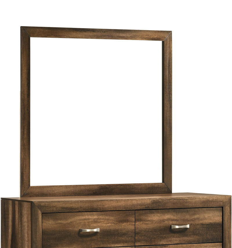 Yasmine Brown Modern Style Mirror in Espresso finish Wood