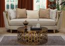 Cora Modern Style Beige Sofa in Gold finish - My Sweet Home Furniture (Queens, NY)
