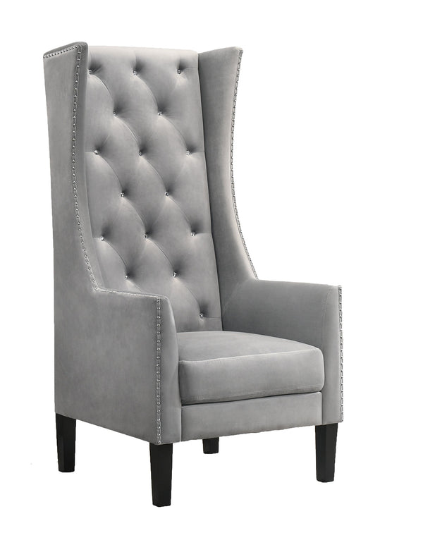 Hollywood Transitional Style Silver Accent Chair - My Sweet Home Furniture (Queens, NY)