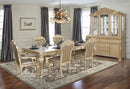 Miranda Transitional Style Dining Arm Chair in Gold finish Wood - My Sweet Home Furniture (Queens, NY)
