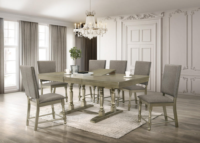 Eden Transitional Style Dining Table in Metallic finish Wood - My Sweet Home Furniture (Queens, NY)