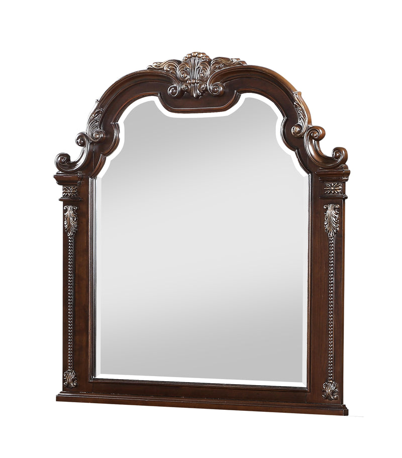 Destiny Traditional Style Mirror in Cherry finish Wood image