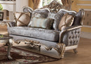 Oprah Traditional Style Loveseat in Metallic finish Wood - My Sweet Home Furniture (Queens, NY)