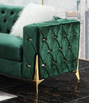 Emerald Modern Style Green Chair in Gold finish - My Sweet Home Furniture (Queens, NY)
