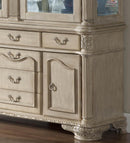 Veronica Antique White Traditional Style Dining Buffet in Champagne finish Wood