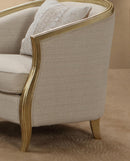 Cora Modern Style Beige Chair in Gold finish - My Sweet Home Furniture (Queens, NY)