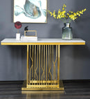 Pandora Modern Style Marble Console Table with Metal Base