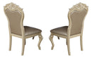 Miranda Transitional Style Dining Side Chair in Gold finish Wood