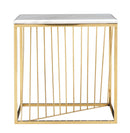 Halina Modern Style Marble End Table with Metal Base