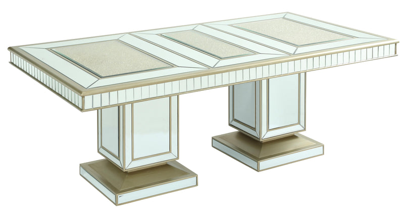 Harlow Modern Style Dining Table in Glass and Gold Finish