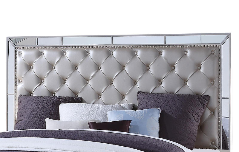 Gloria Contemporary Style Queen Bed in White finish Wood - My Sweet Home Furniture (Queens, NY)