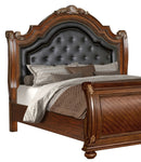 Viviana Traditional Style Queen Bed in Caramel finish Wood - My Sweet Home Furniture (Queens, NY)