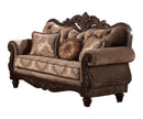 Zoya Traditional Style Loveseat in Cherry finish Wood