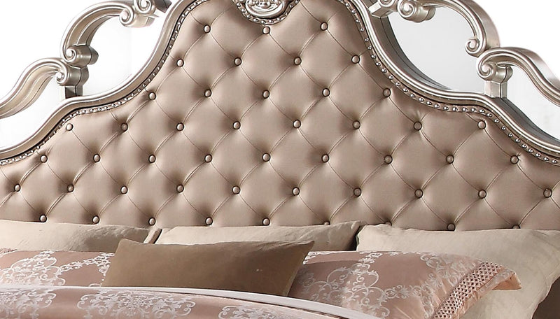 Sonia Contemporary Style Queen Bed in Beige finish Wood - My Sweet Home Furniture (Queens, NY)