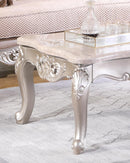 Daisy Traditional Style End Table in Pearl finish Wood - My Sweet Home Furniture (Queens, NY)
