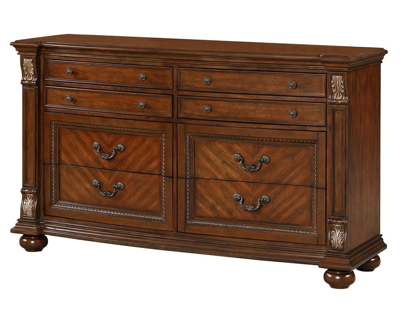 Viviana Traditional Style Dresser in Caramel finish Wood image