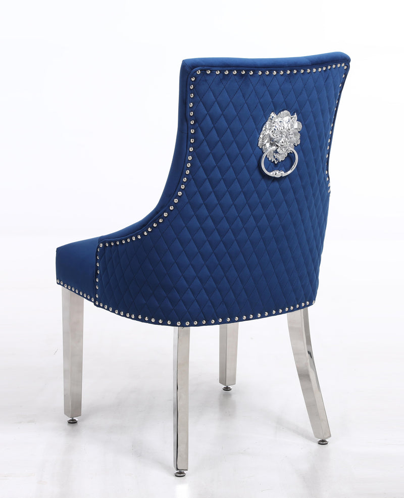 Leo Transitional Style Blue Accent Chair