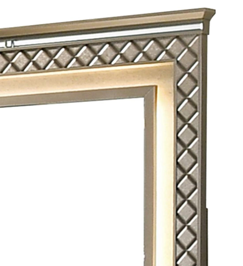 Coral Contemporary Style Mirror in Bronze finish Wood