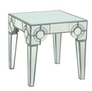 Zoe Modern Style Glass End Table with Silver fiinish - My Sweet Home Furniture (Queens, NY)