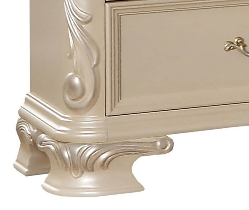 Victoria Traditional Style Nightstand in Off-White finish Wood