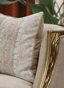 Cora Modern Style Beige Chair in Gold finish - My Sweet Home Furniture (Queens, NY)