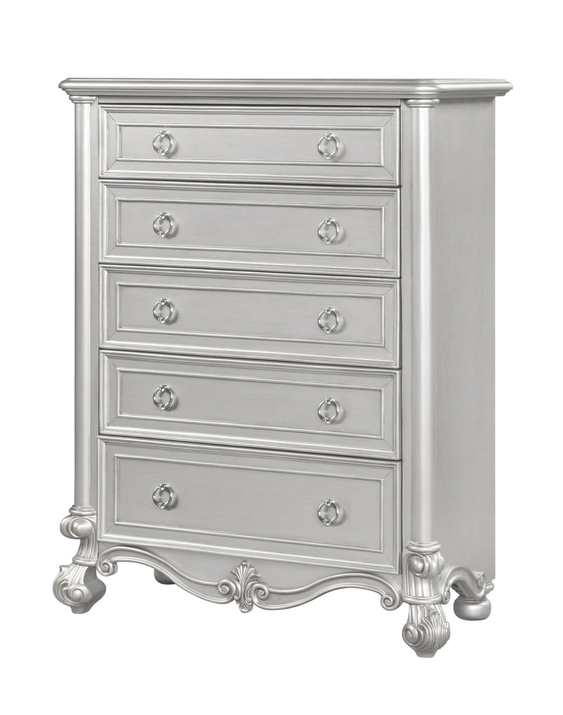 Adriana Transitional Style Chest in Silver finish Wood image