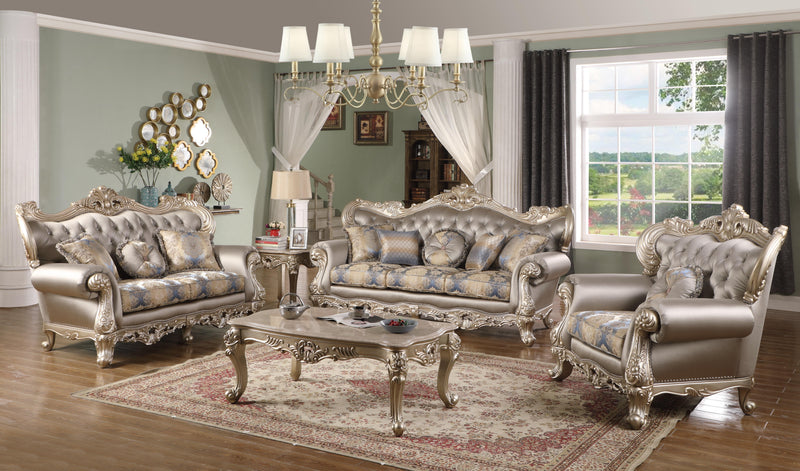 Ariel Transitional Style Loveseat in Silver finish Wood - My Sweet Home Furniture (Queens, NY)