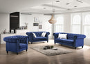 Maya Transitional Style Navy Sofa with Espresso Legs - My Sweet Home Furniture (Queens, NY)