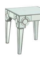 Zoe Modern Style Glass End Table with Silver fiinish - My Sweet Home Furniture (Queens, NY)