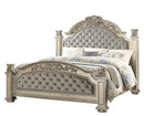 Platinum Traditional Style Queen Bed in Gold finish Wood