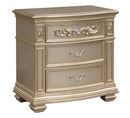 Valentina Traditional Style Nightstand in Gold finish Wood - My Sweet Home Furniture (Queens, NY)