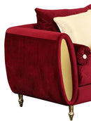 Ruby Modern Style Red Chair with Gold Finish - My Sweet Home Furniture (Queens, NY)