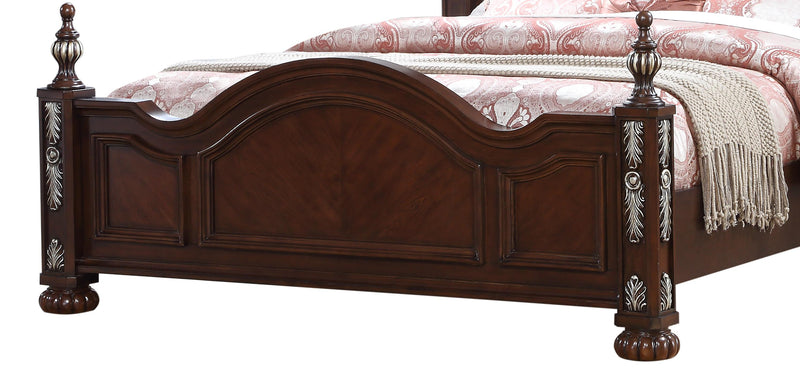 Rosanna Traditional Style Queen Bed in Cherry finish Wood - My Sweet Home Furniture (Queens, NY)