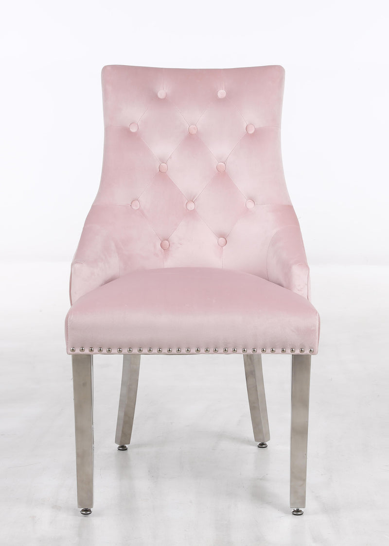 Leo Transitional Style Pink Accent Chair