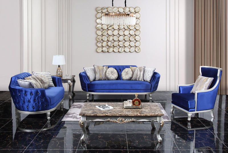 Skylar Transitional Style Loveseat in Silver finish Wood - My Sweet Home Furniture (Queens, NY)