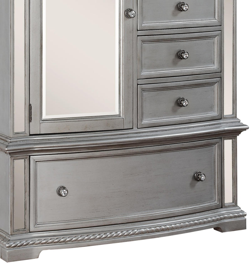 Pamela Traditional Style Chest in Silver finish Wood