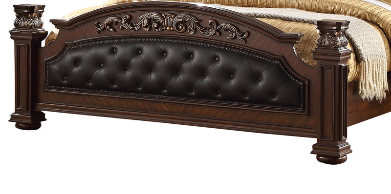 Aspen Traditional Style Queen Bed in Cherry finish Wood - My Sweet Home Furniture (Queens, NY)