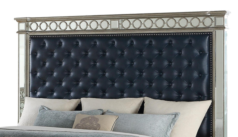 Brooklyn Contemporary Style Queen Bed in Silver finish Wood - My Sweet Home Furniture (Queens, NY)