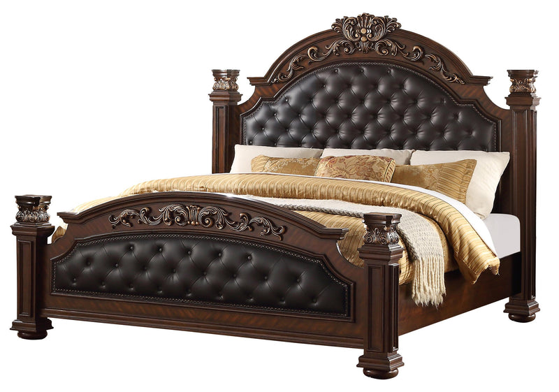 Aspen Traditional Style Queen Bed in Cherry finish Wood - My Sweet Home Furniture (Queens, NY)